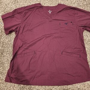 Burgundy XL Med Couture Scrub Top